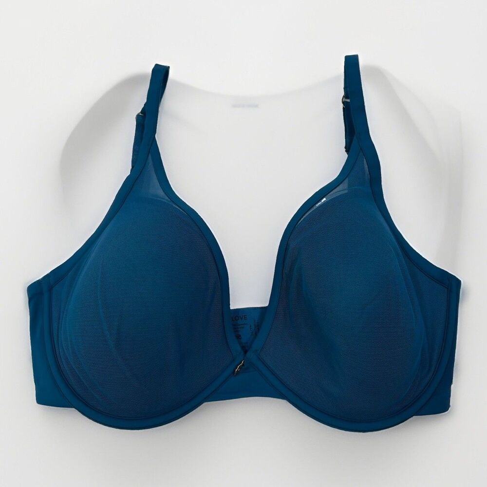 Third Love Bra 34F Classic Contour Plunge Bra Blue